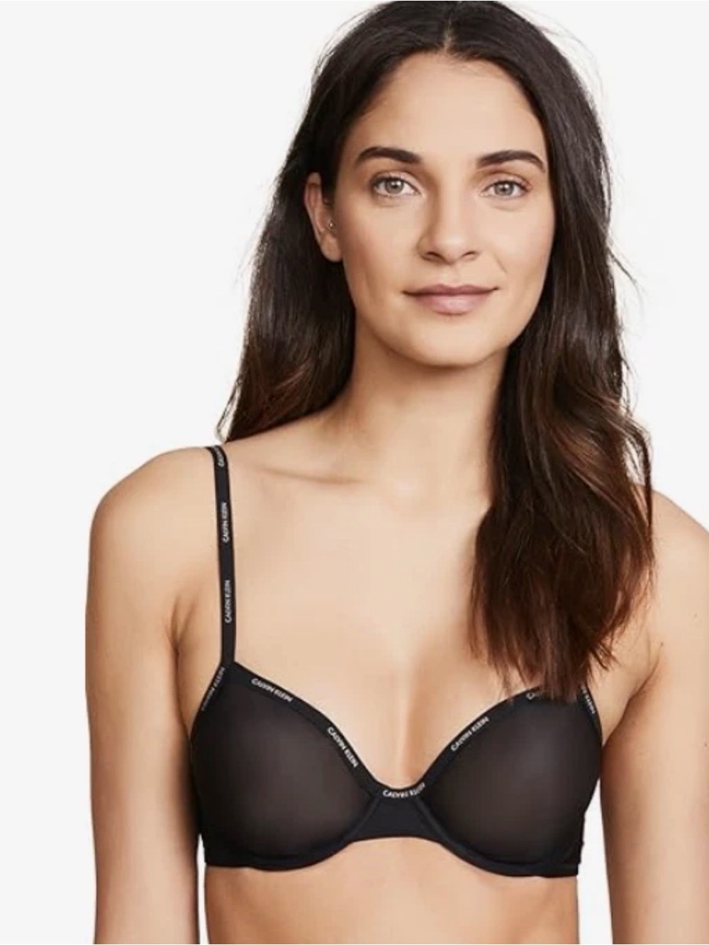 NEW Calvin Klein Marquisette Sheer Unlined Underwire Bra QF1680 001 32A